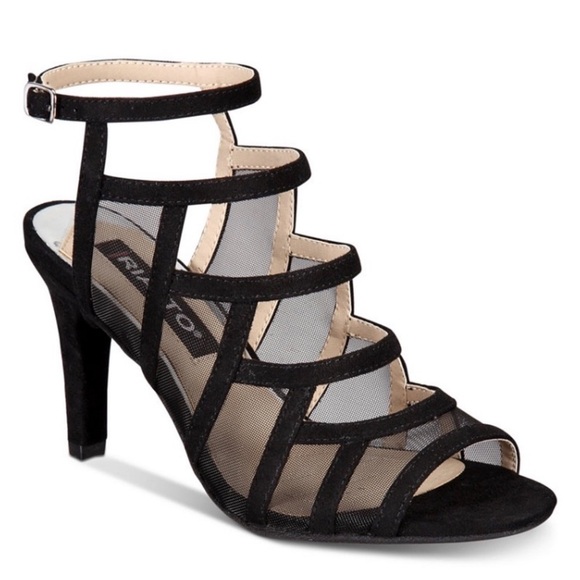 Rialto Robby Strappy black suede Dress Sandals/size 6 - Picture 3 of 13